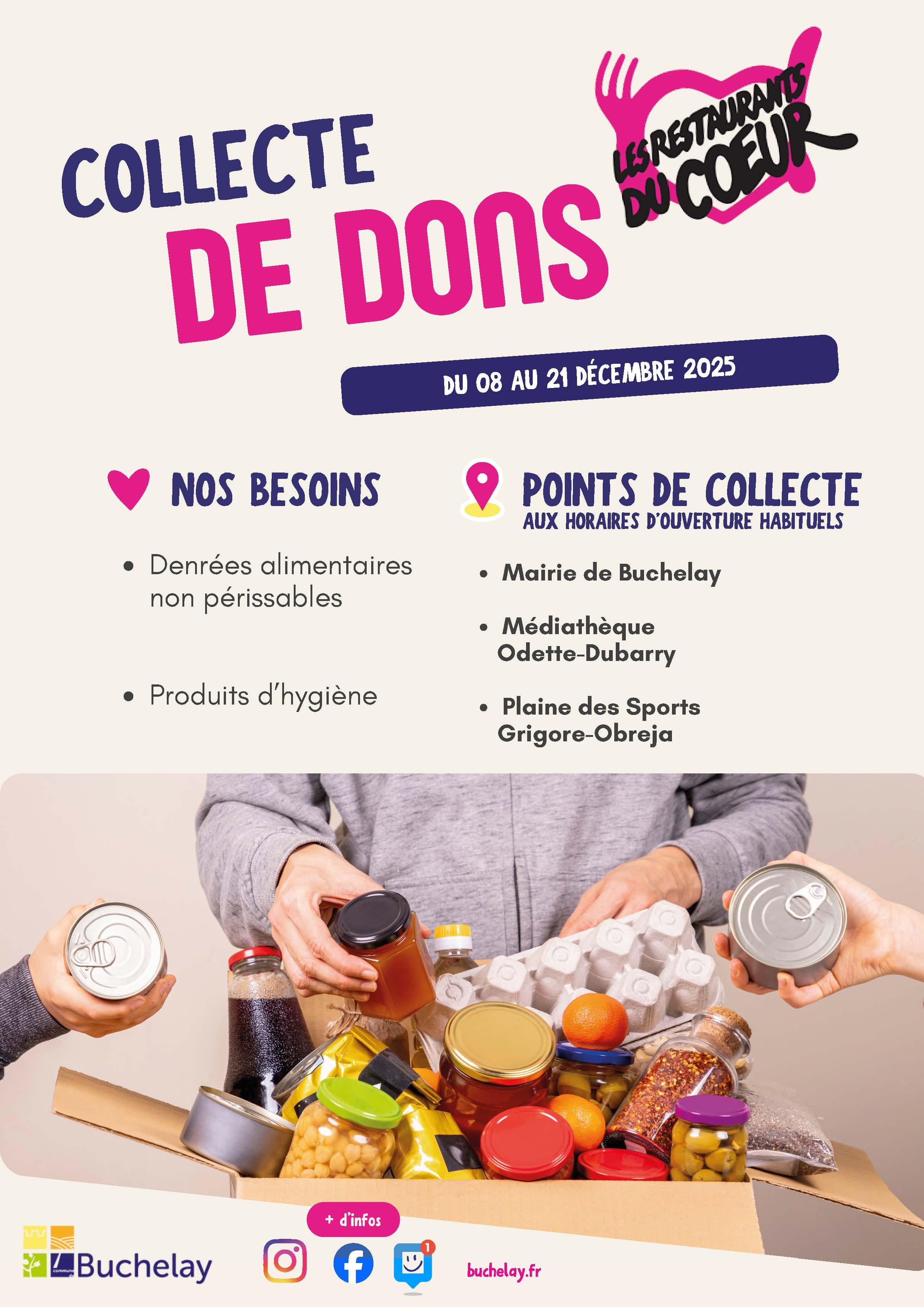 Affiche Collecte Restos du Cœur Buchelay